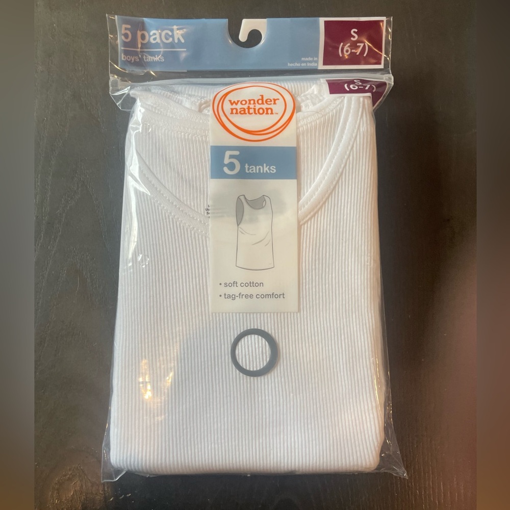 Wonder nation pack of boys, white tank tops only 4